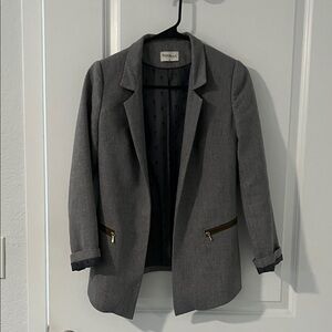 ParkBravo Charcoal Blazer with Zipper Accents
